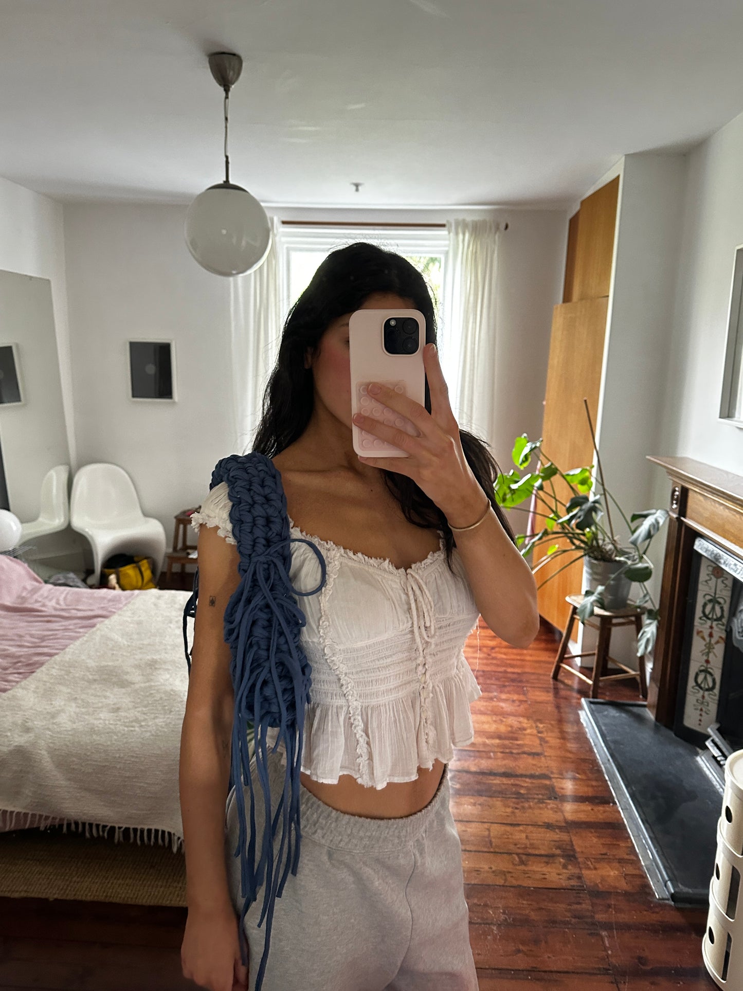 Blueberry Fringe Shoulder