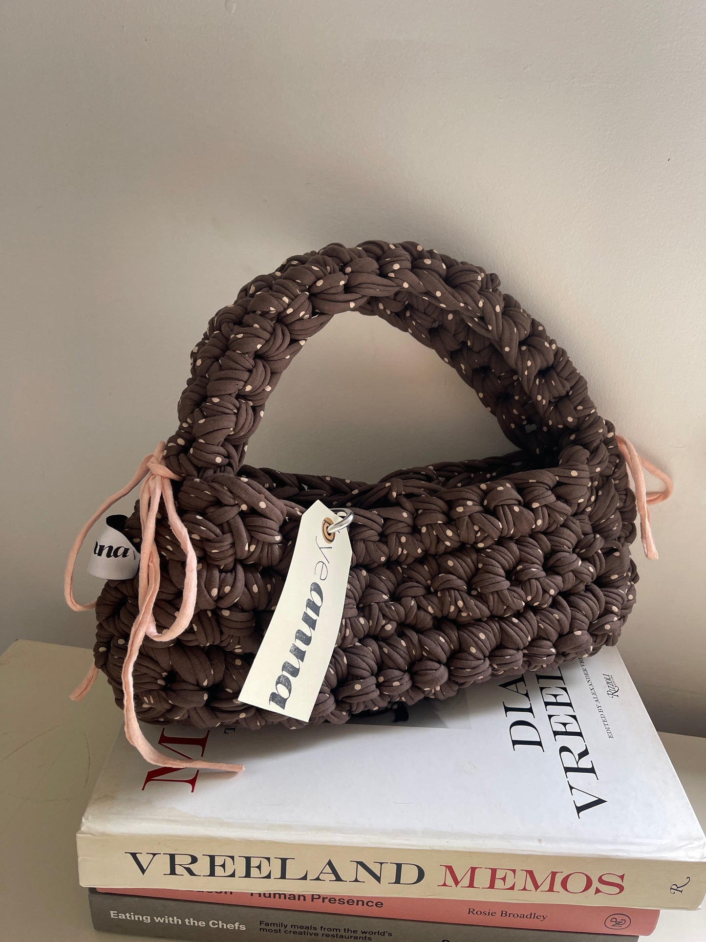 A Brown Polka Dot Chunky Shoulder