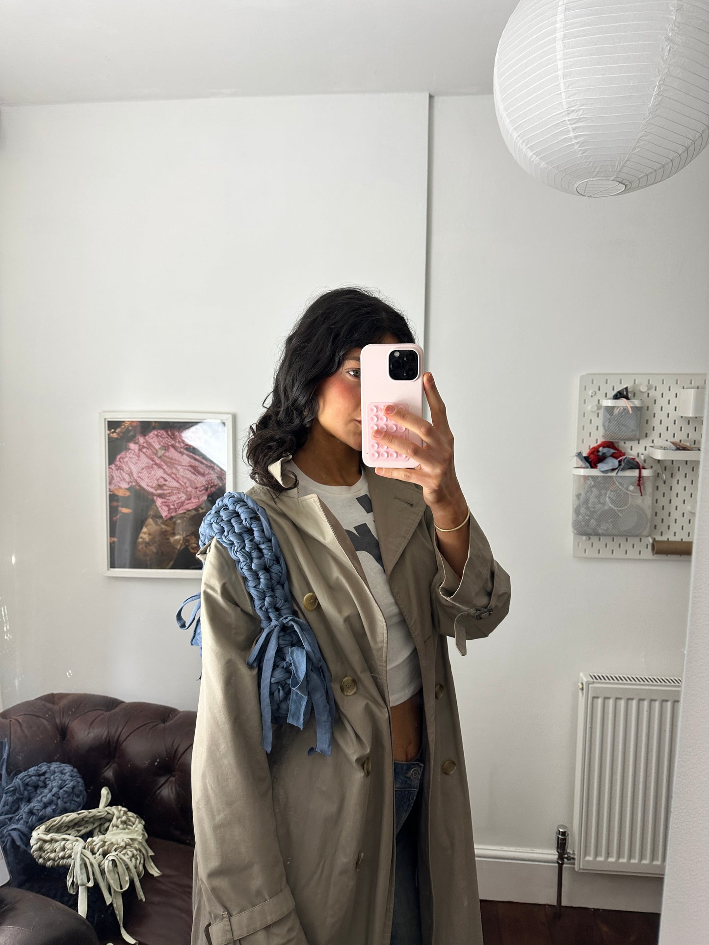 *A Pastel Blueberry Fringe Shoulder