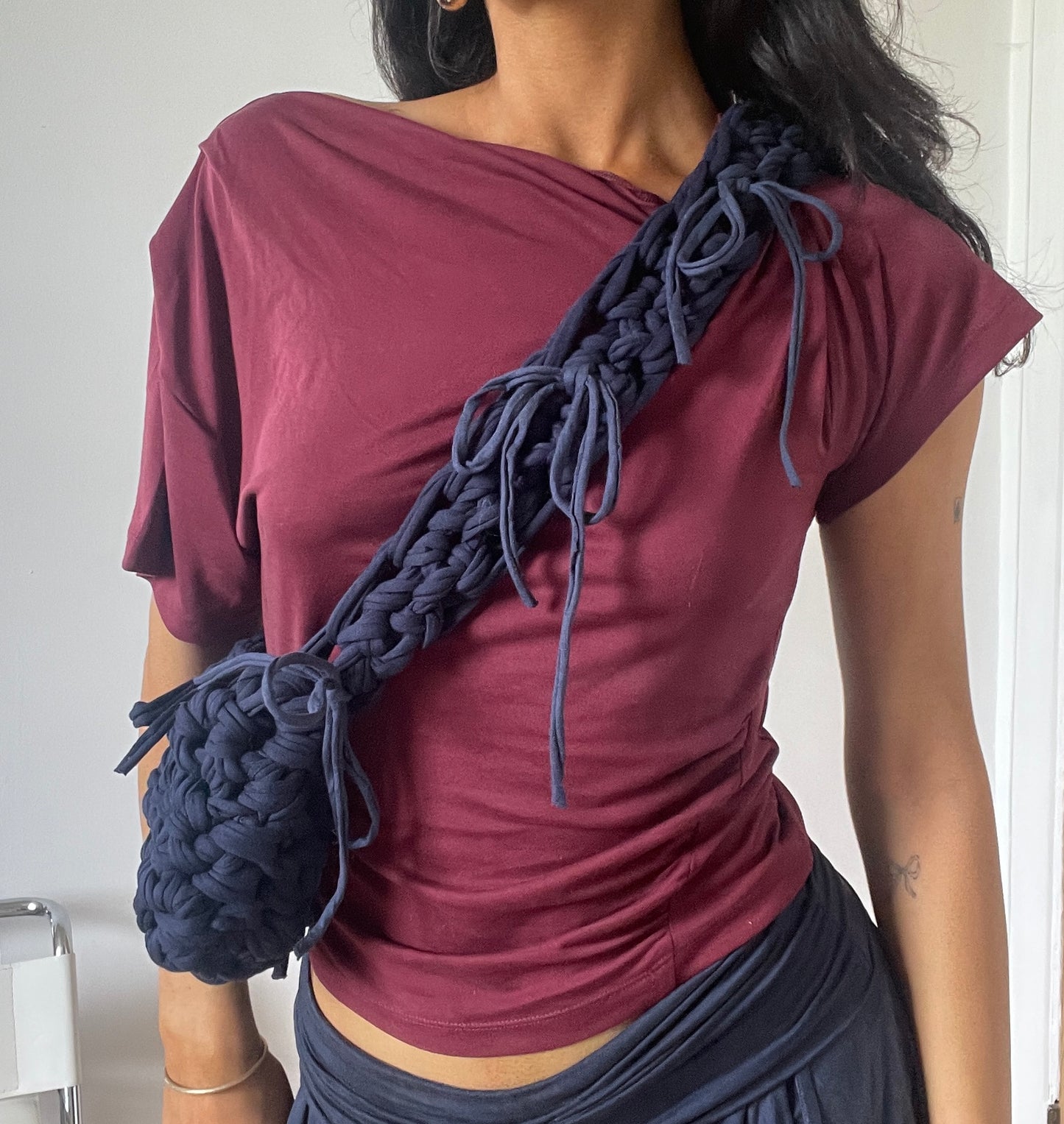 *NEW* All Navy Ribbon Crossbody