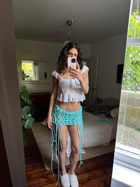 Aquamarine Fringe Mini