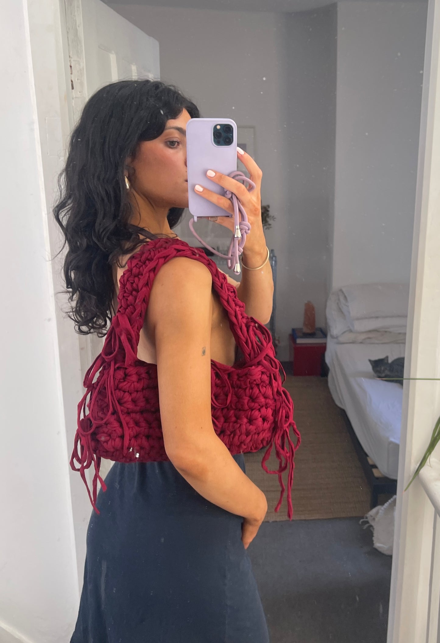 *NEW* A Berry Fringe Shoulder