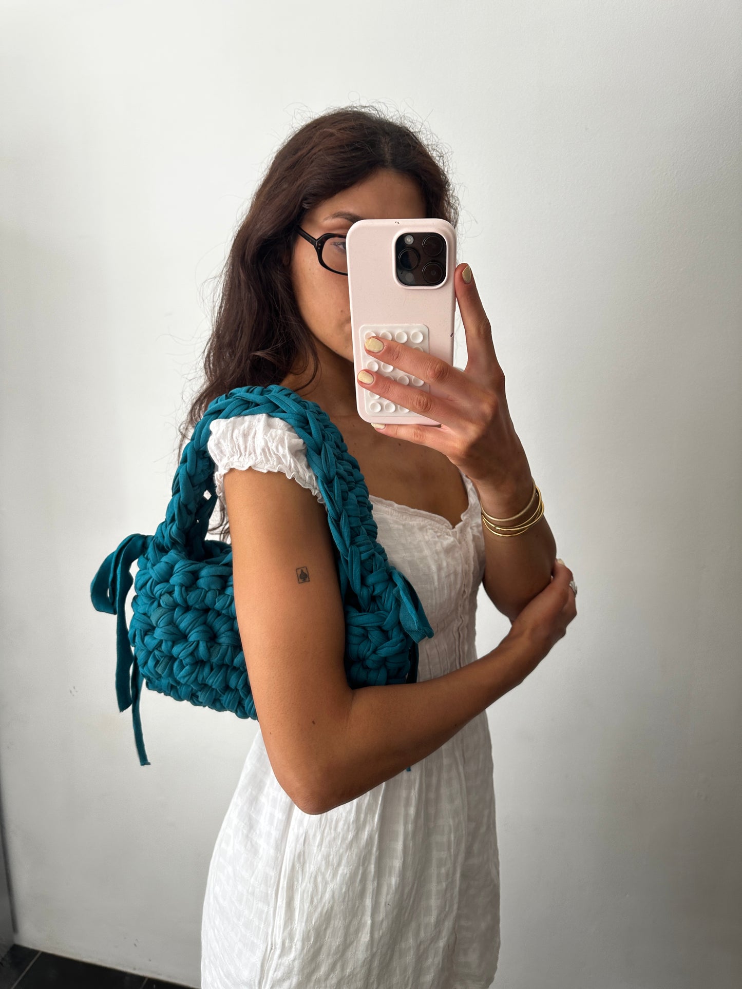 Teal Fringe Shoulder