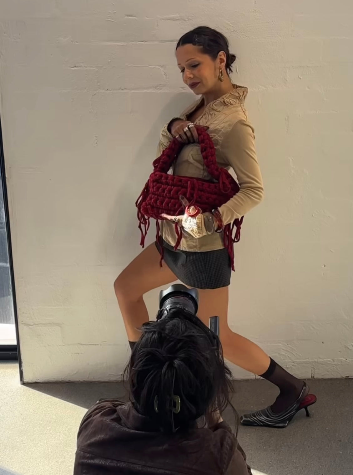 ***A Berry Fringe Shoulder