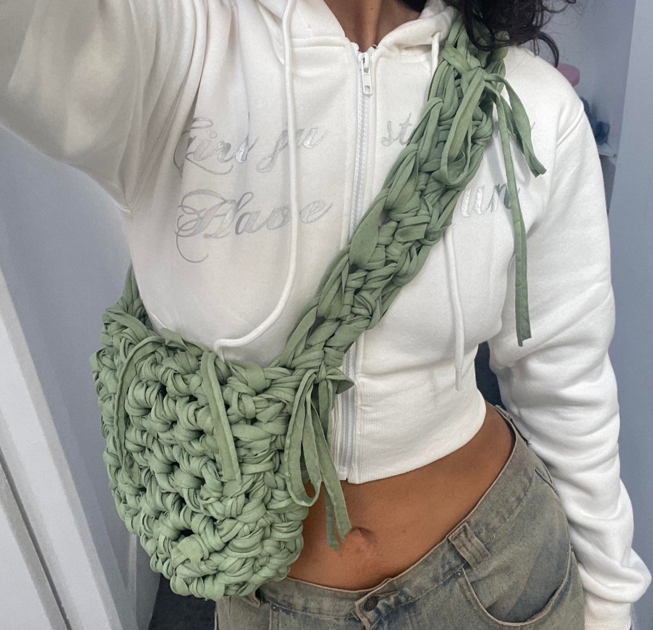 A Sage Ribbon Crossbody