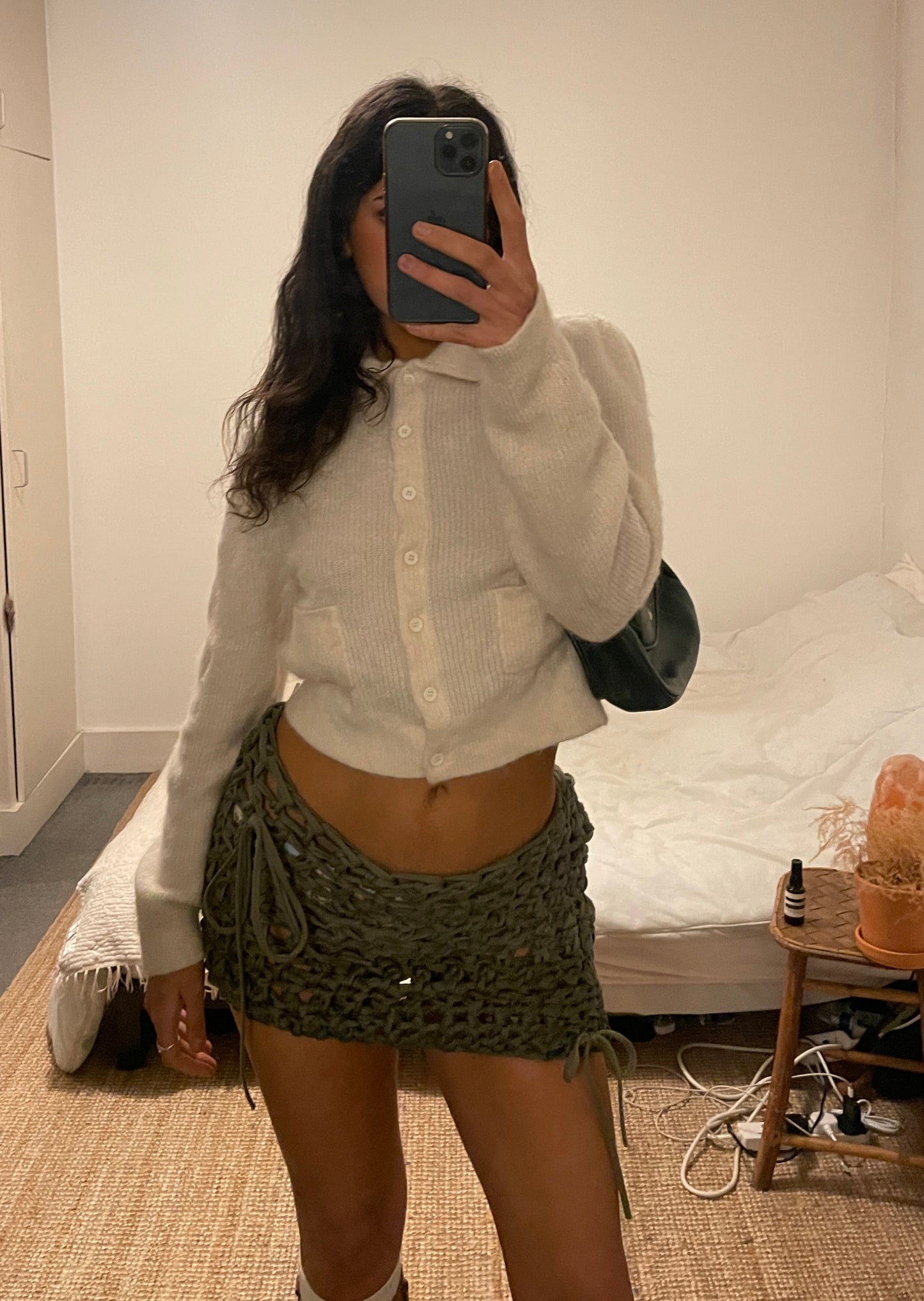 A Khaki Mini Skirt