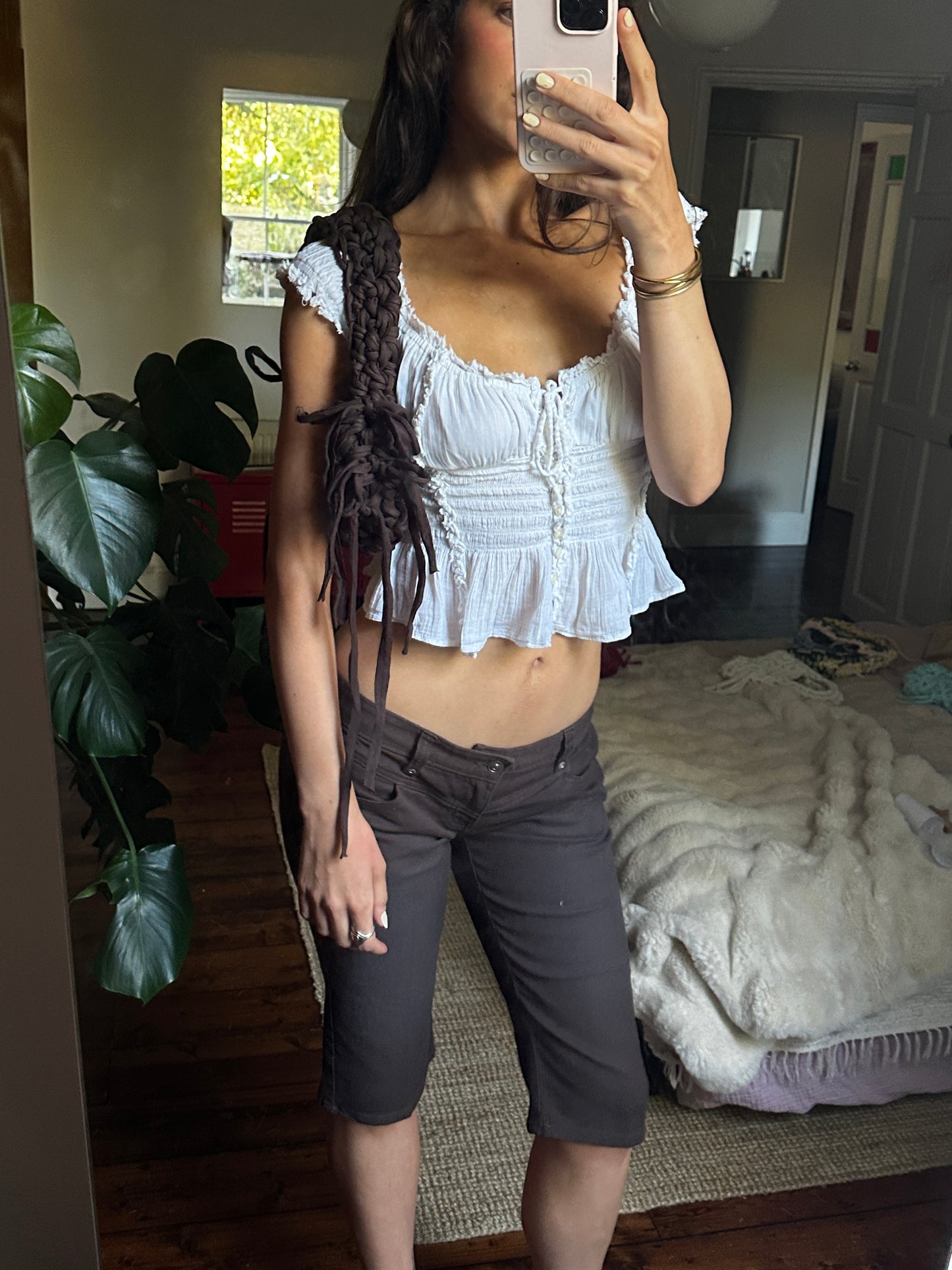 Brown Fringe Shoulder