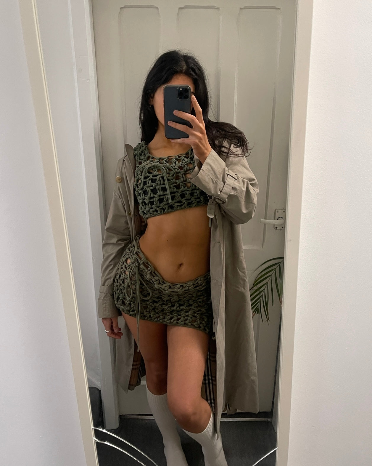 A Khaki Mini Skirt