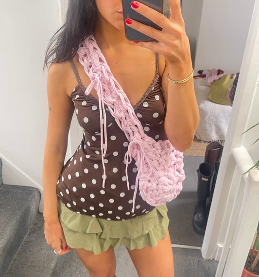 Baby Pink Ribbon Crossbody