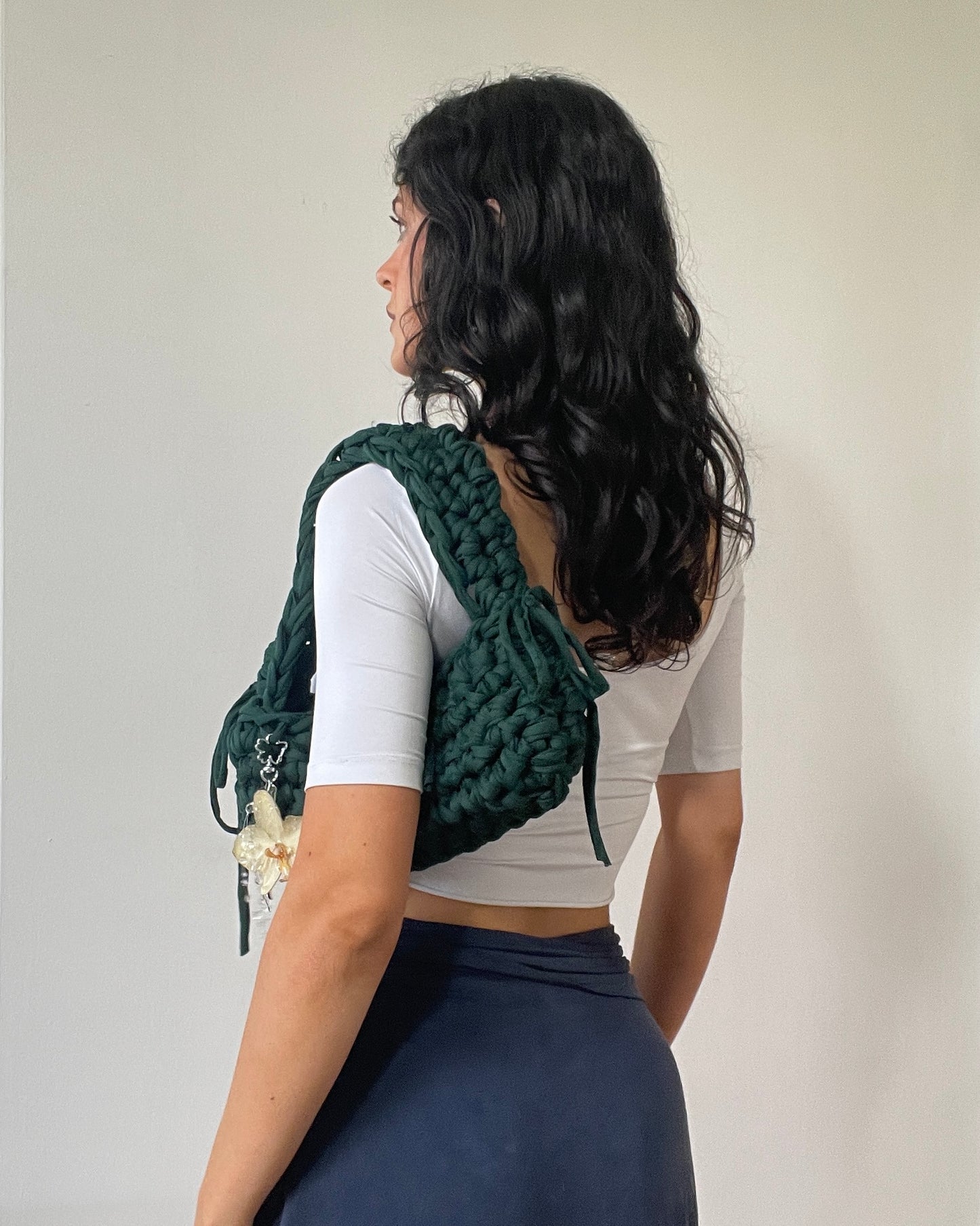 *NEW* Forest Green Orchid Shoulder Bag