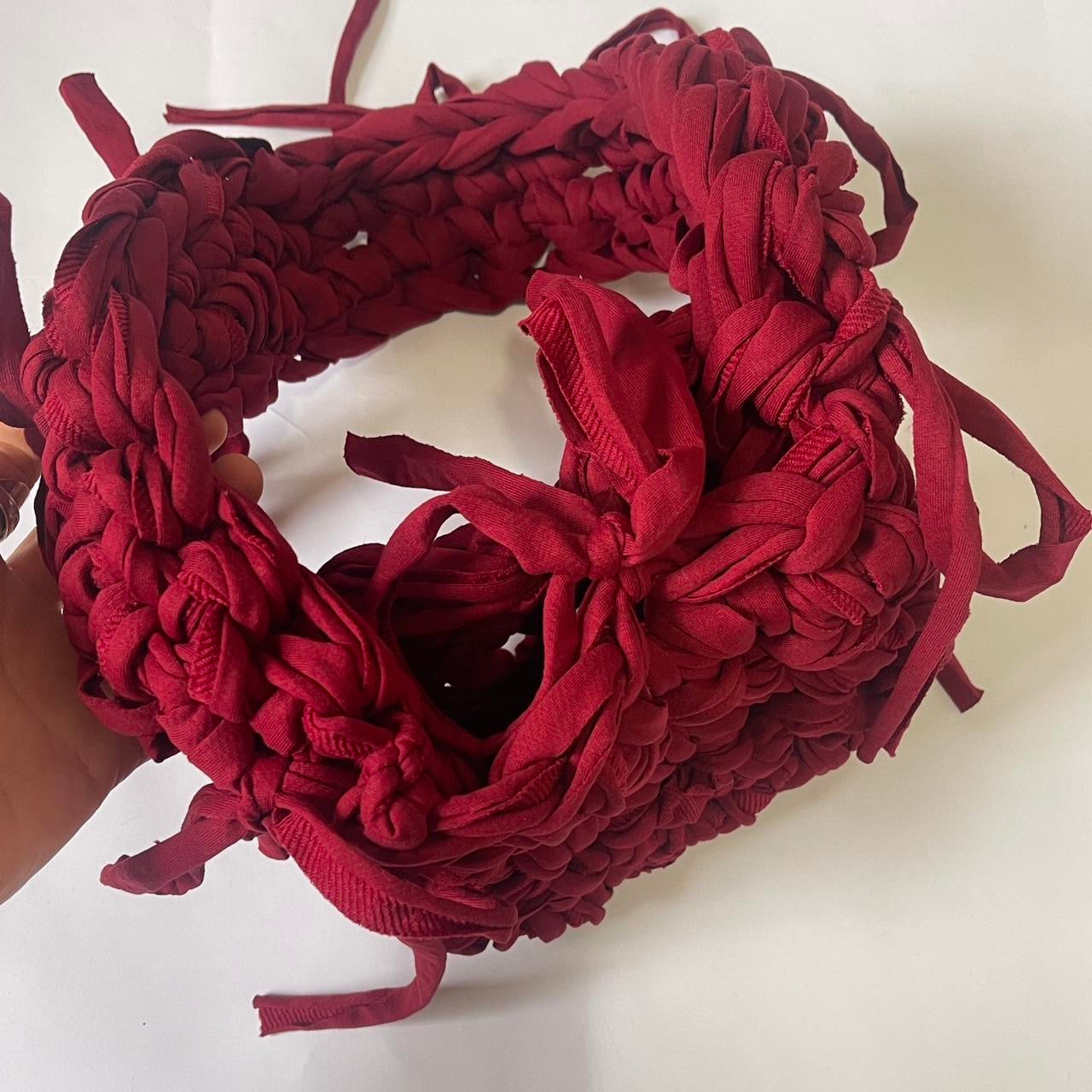 An All Burgundy Ribbon Crossbody