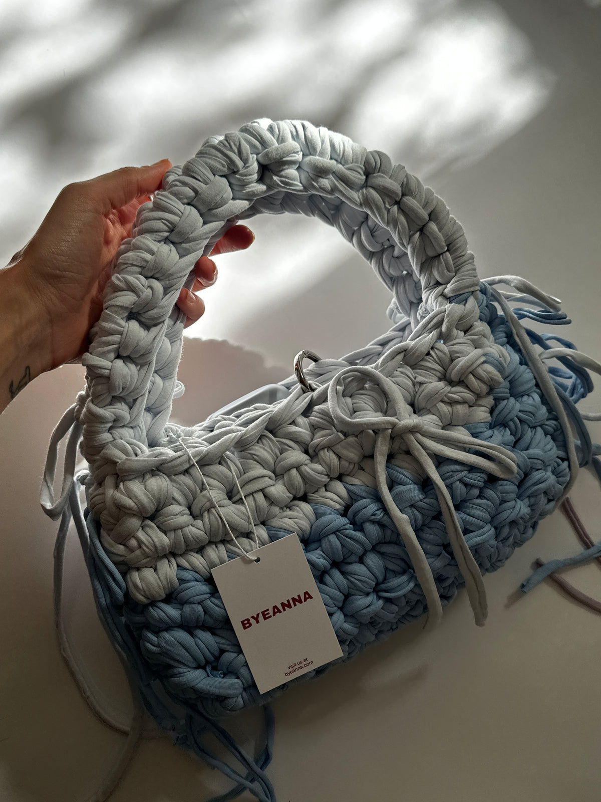 Contrast Shoulder Fringe Blue