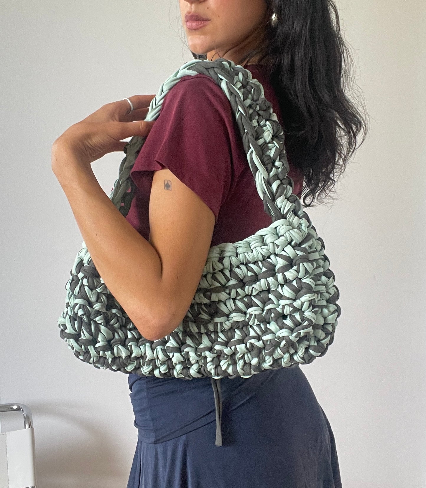 A Mint and Khaki Shoulder