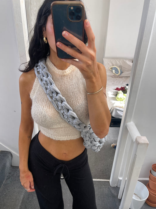 *Light Grey Jersey Crossbody