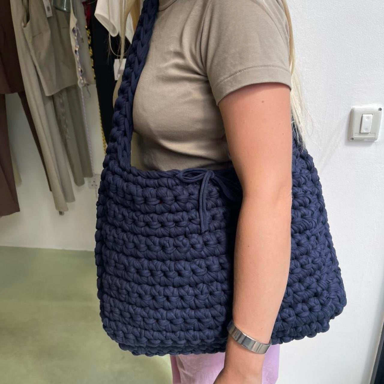 Navy Laptop Oversized Crossbody