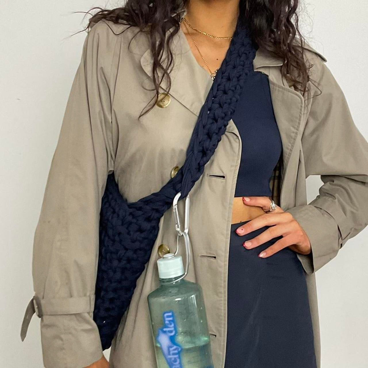 Navy Laptop Oversized Crossbody