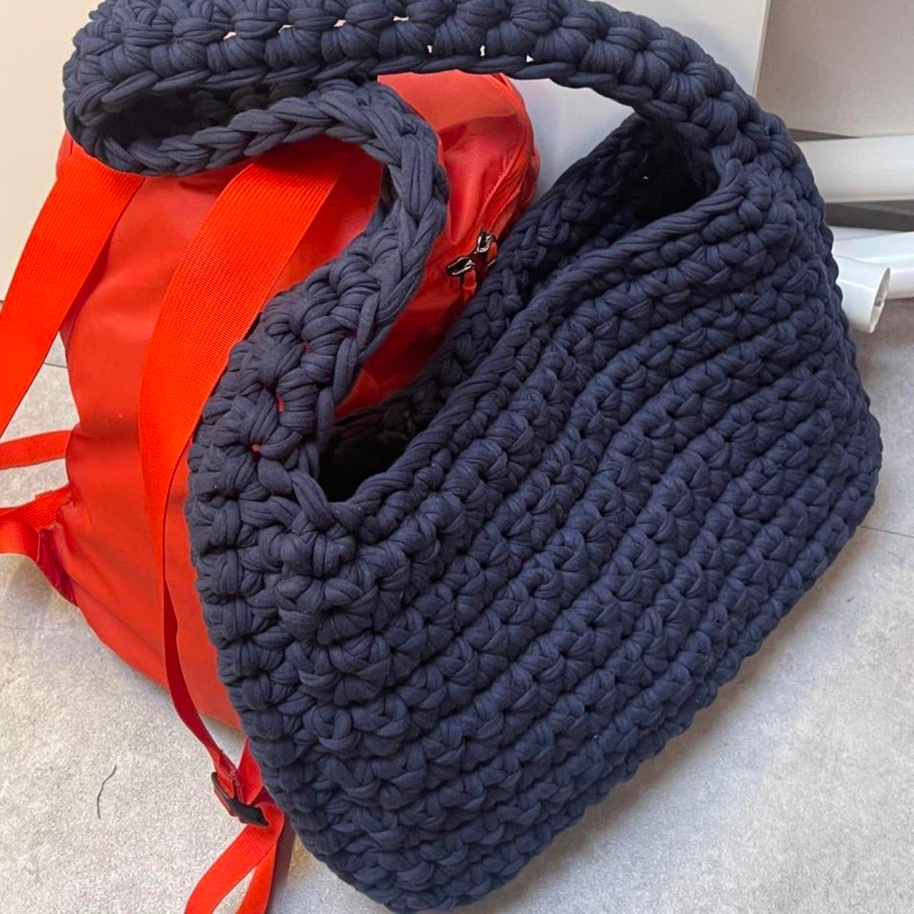 Navy Laptop Oversized Crossbody