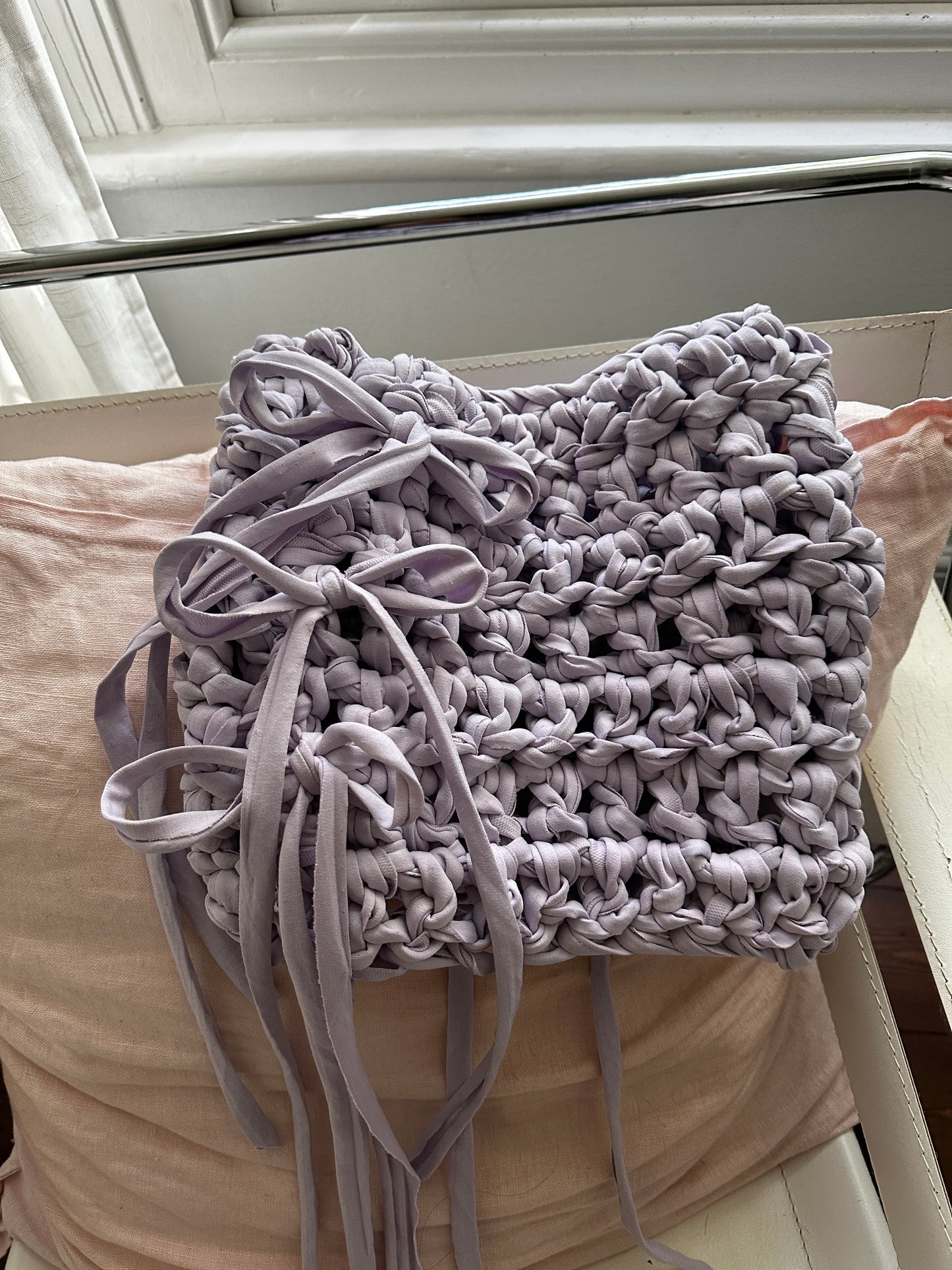 **A Baby Lilac Ribbon Mini Skirt