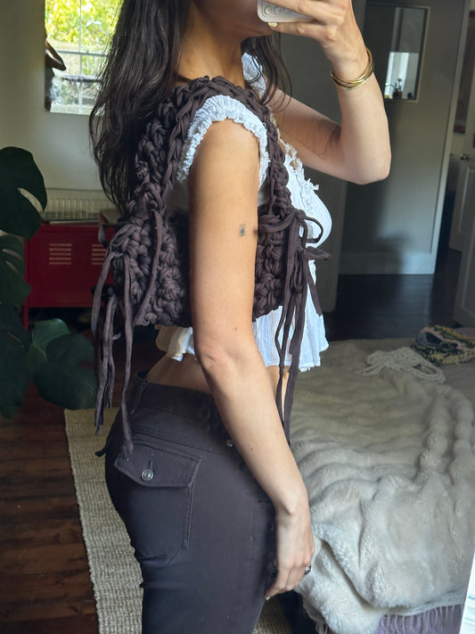 Brown Fringe Shoulder
