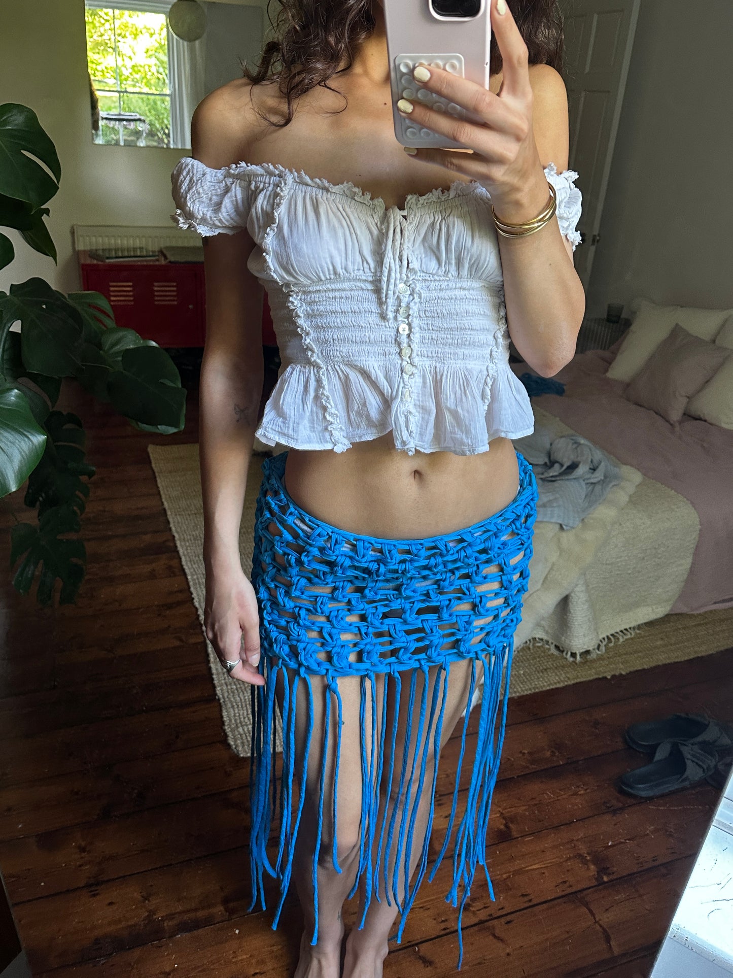 Electric Blue Fringe Mini