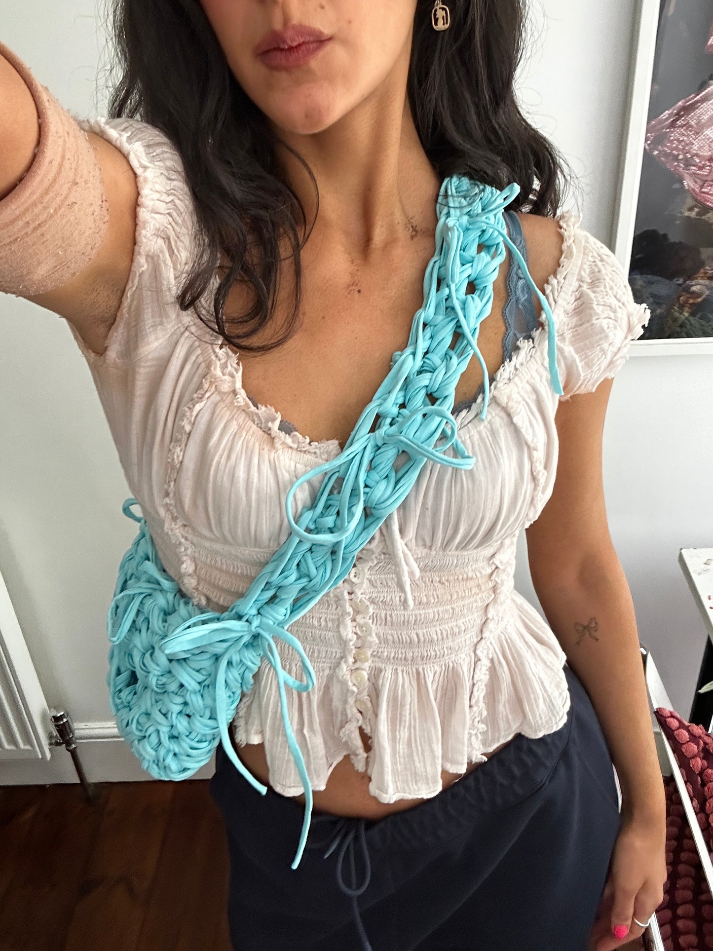 Aquamarine Fringe Crossbody