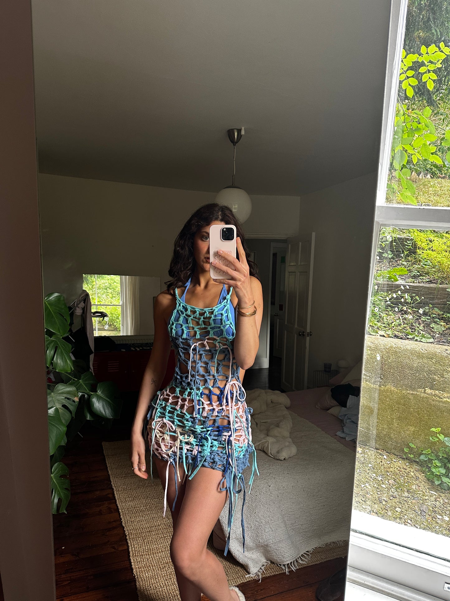 Mixed Offcut Mini Dress