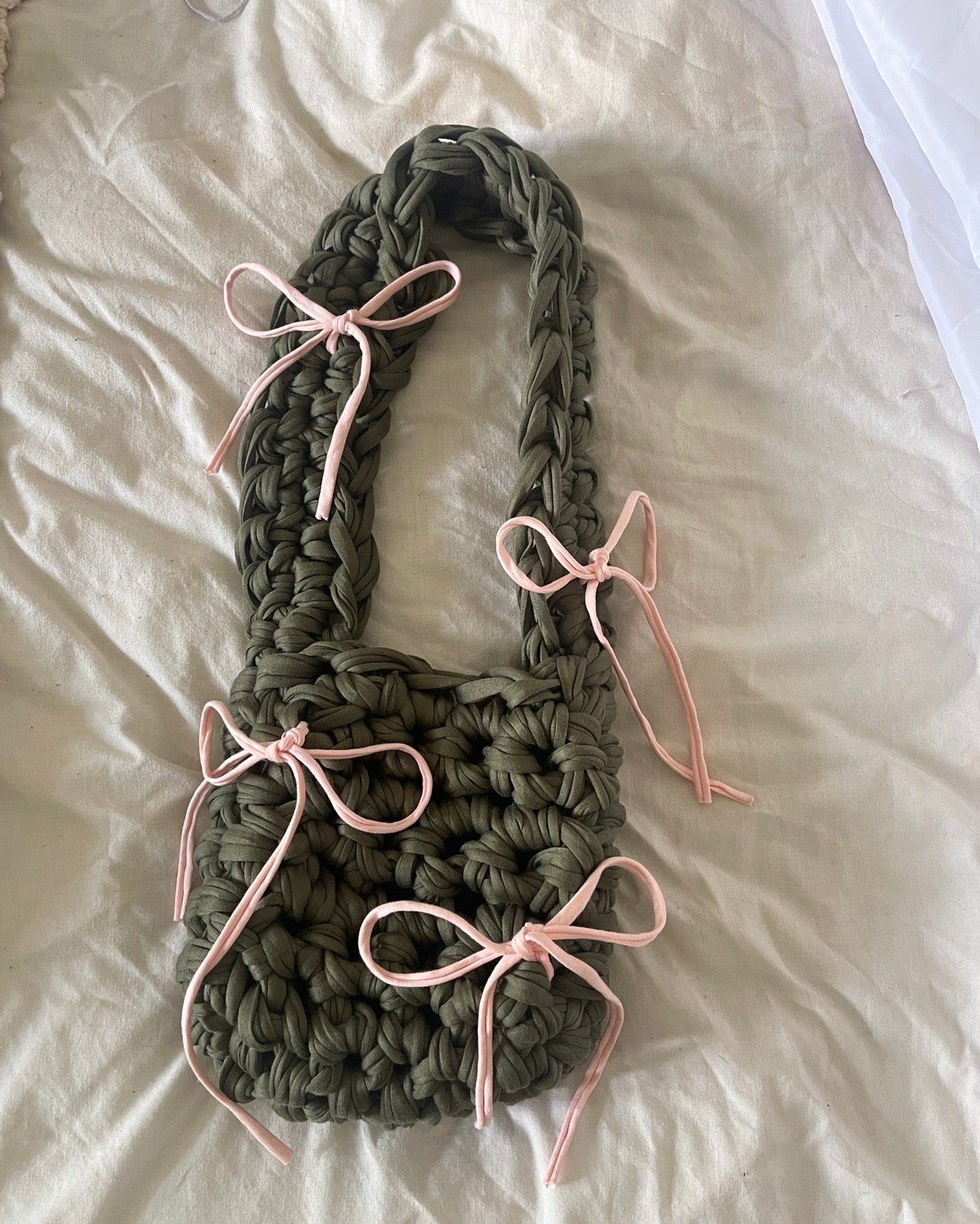 01 Baby Pink + Khaki Ribbon