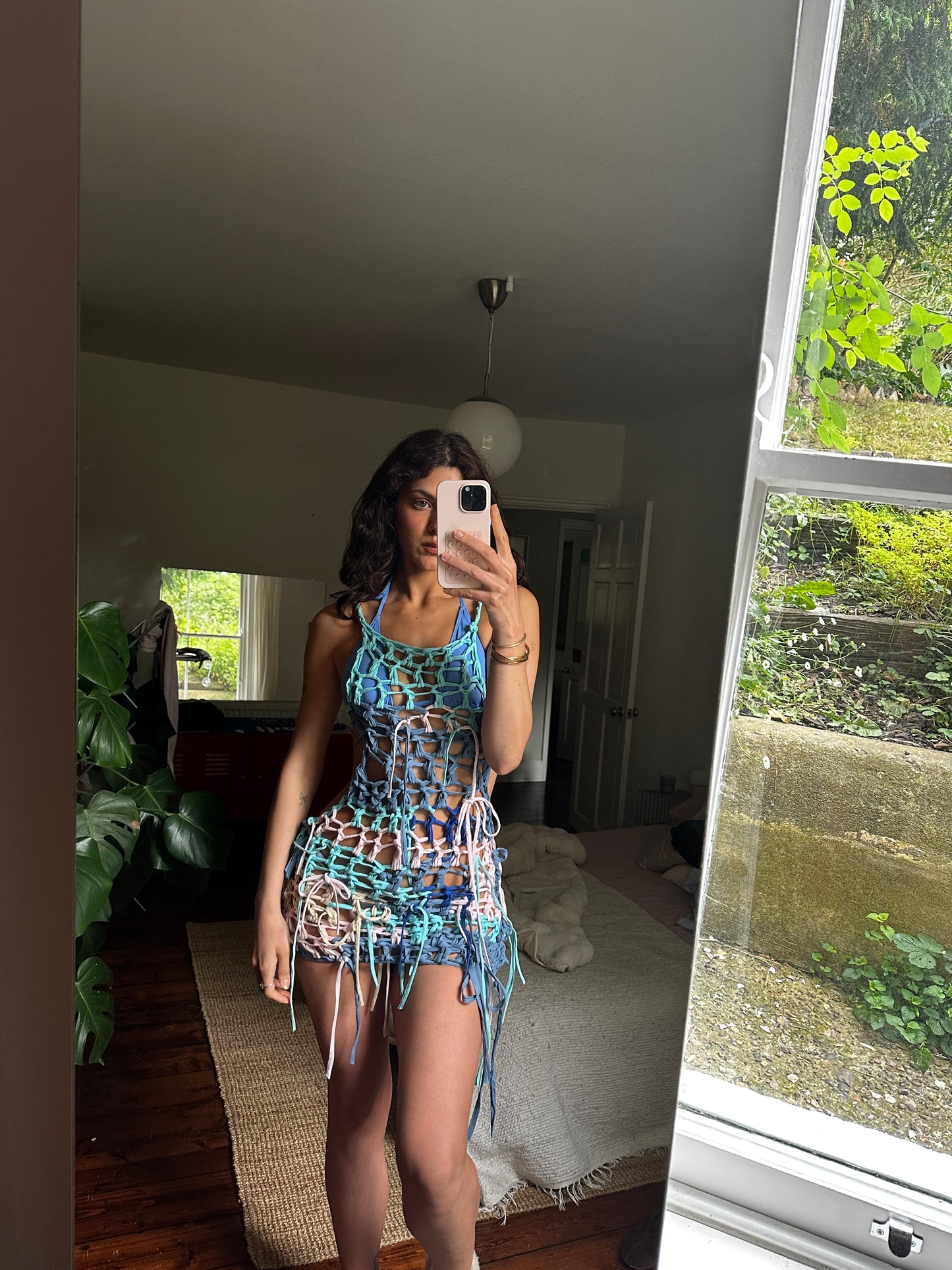 Mixed Offcut Mini Dress