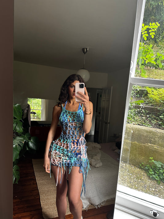 Mixed Offcut Mini Dress