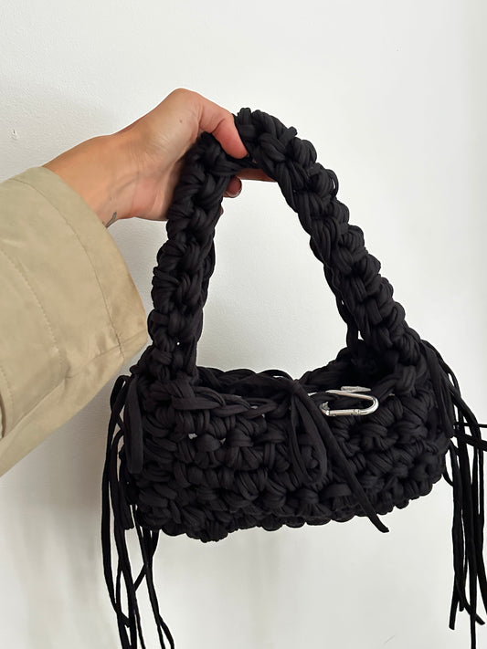 Black Fringe Shoulder