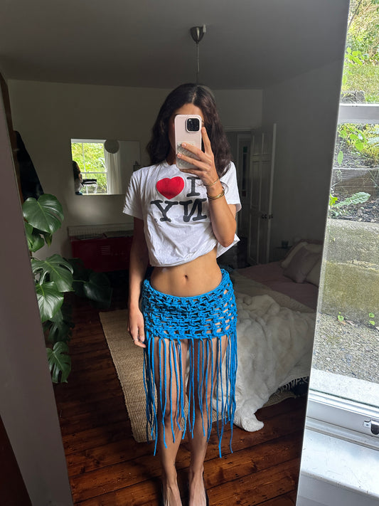 Electric Blue Fringe Mini