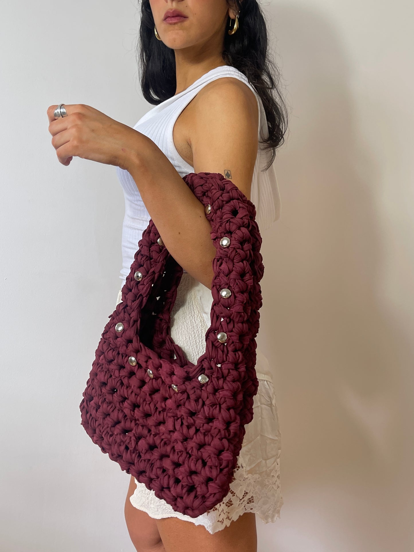 Burgundy Stud Bag