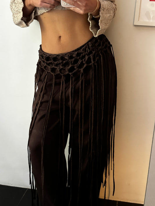 Brown Fringe Belt
