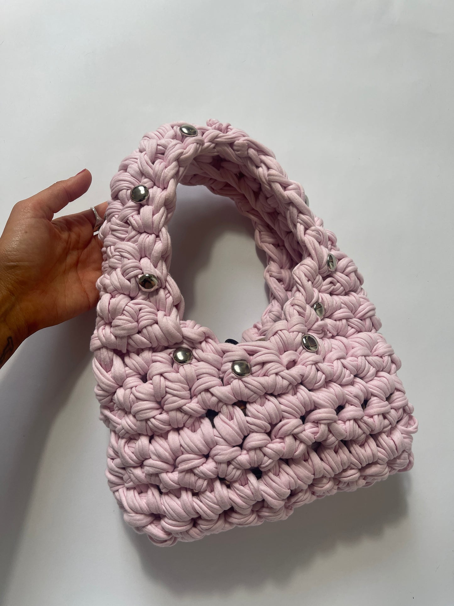 Baby Pink Stud Bag