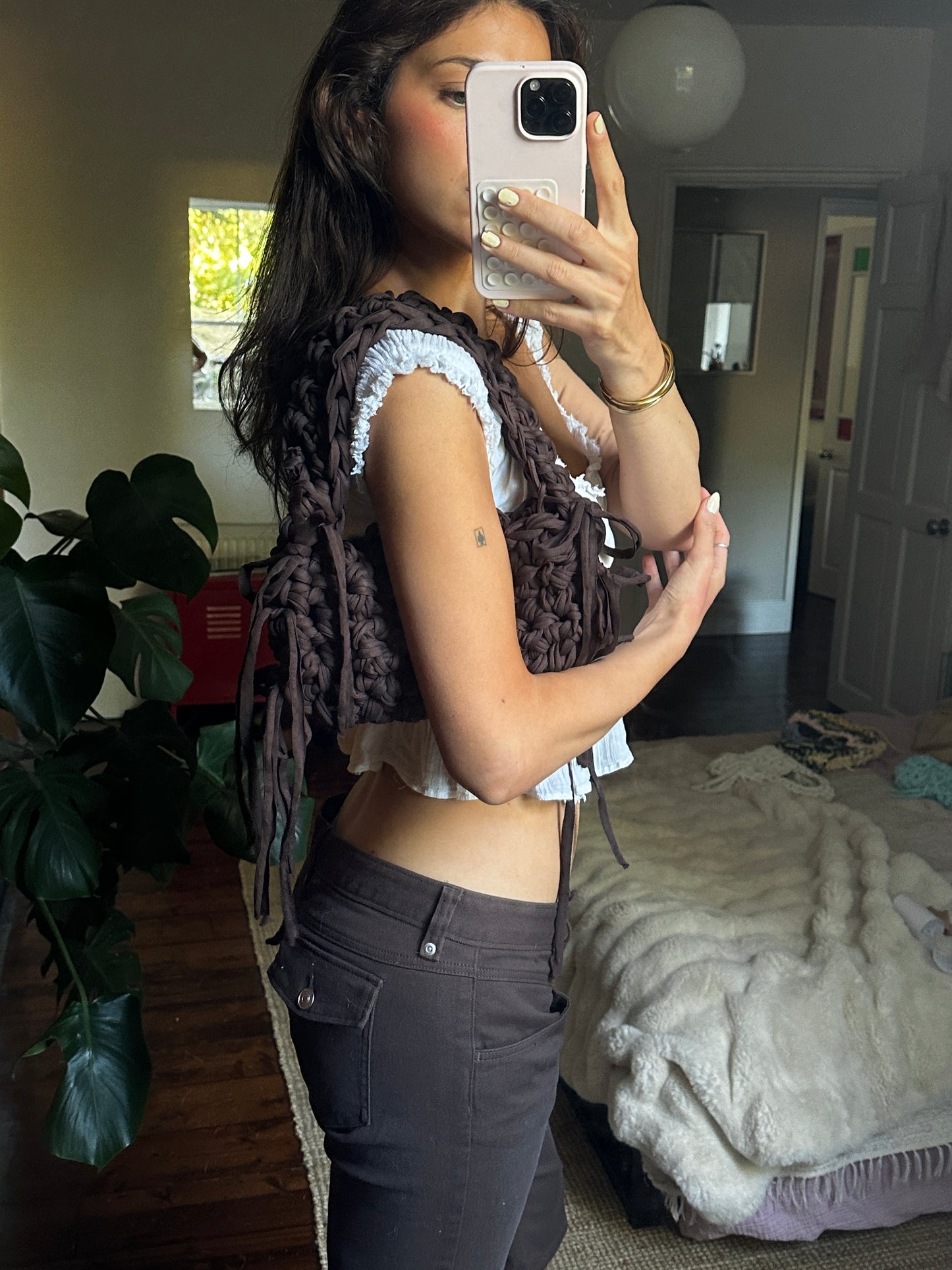 Brown Fringe Shoulder