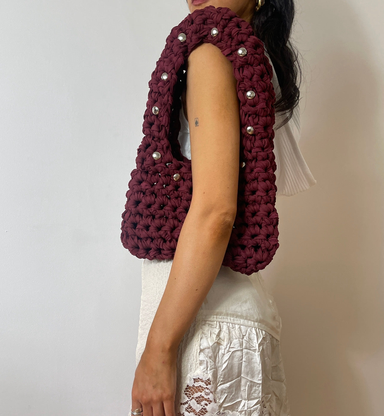 Burgundy Stud Bag