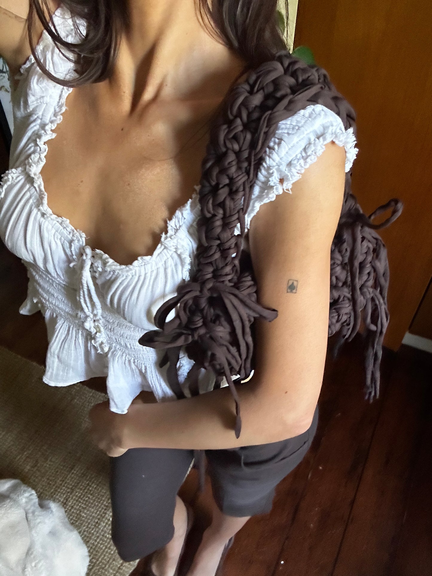 Brown Fringe Shoulder