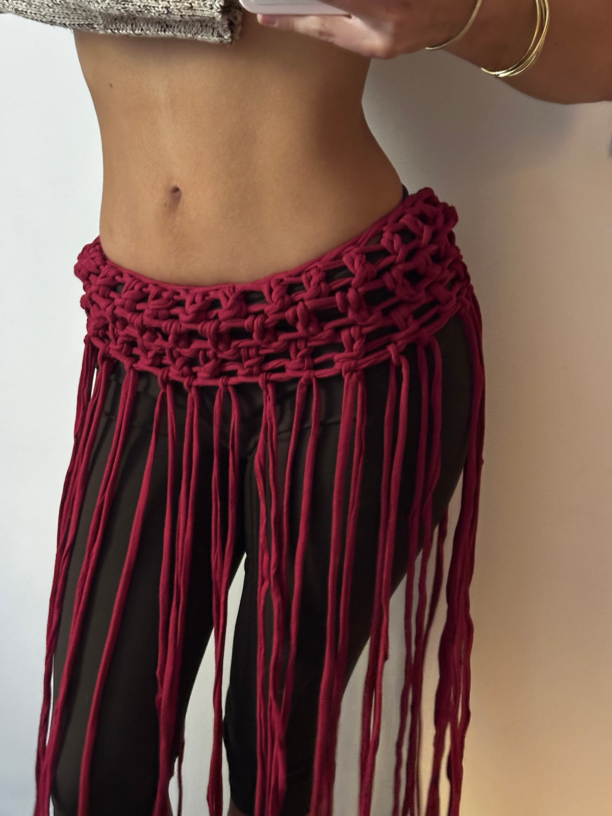 Berry Fringe Belt