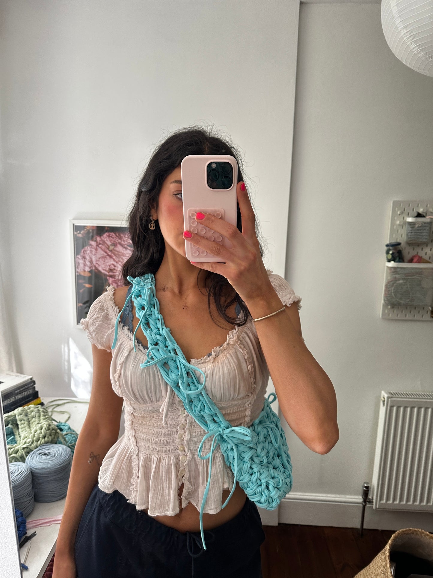 Aquamarine Fringe Crossbody
