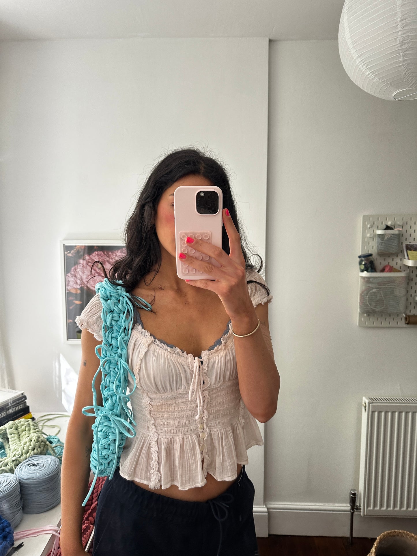 Aquamarine Fringe Crossbody
