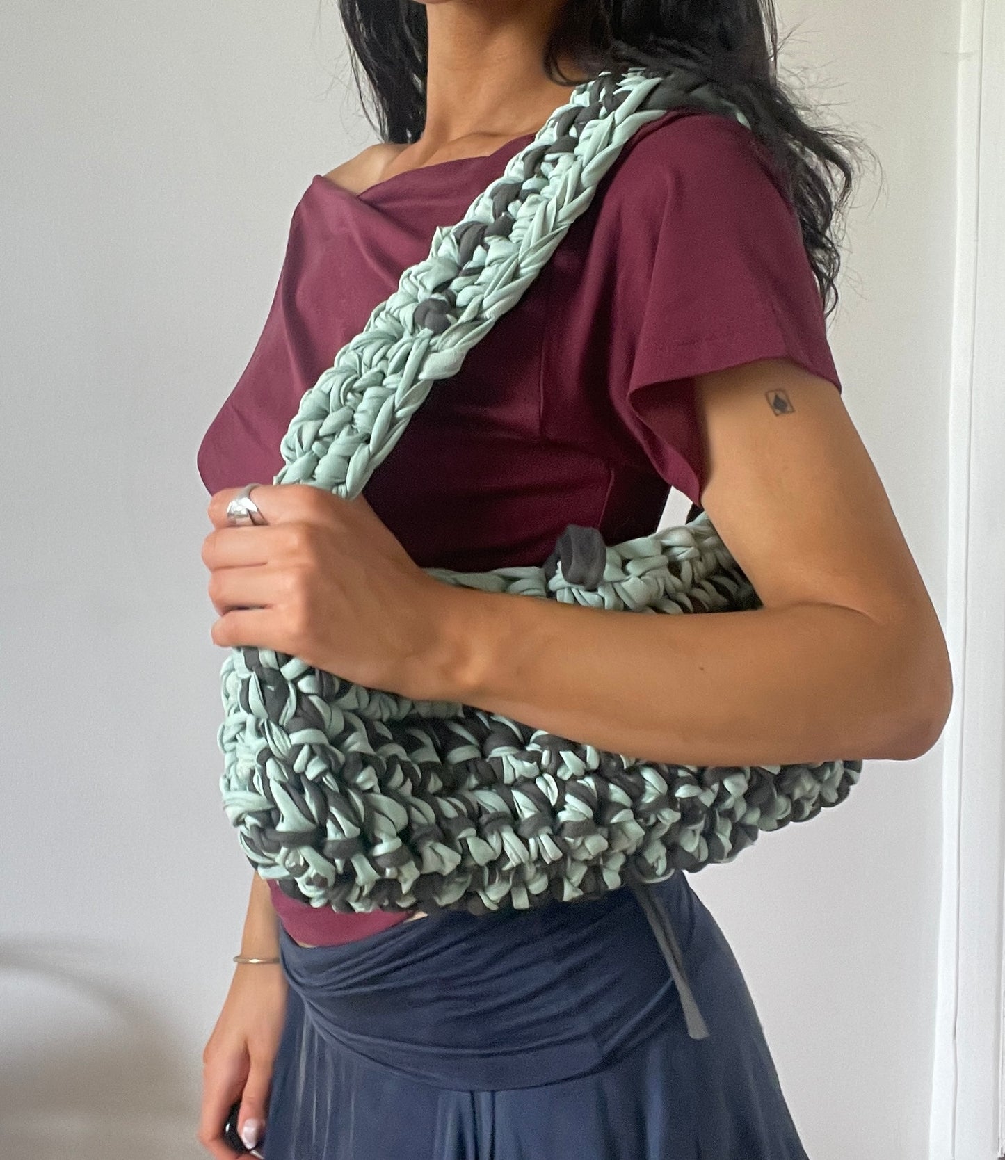 A Mint and Khaki Shoulder