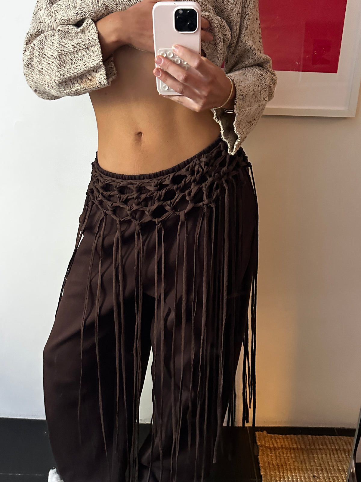 Brown Fringe Belt