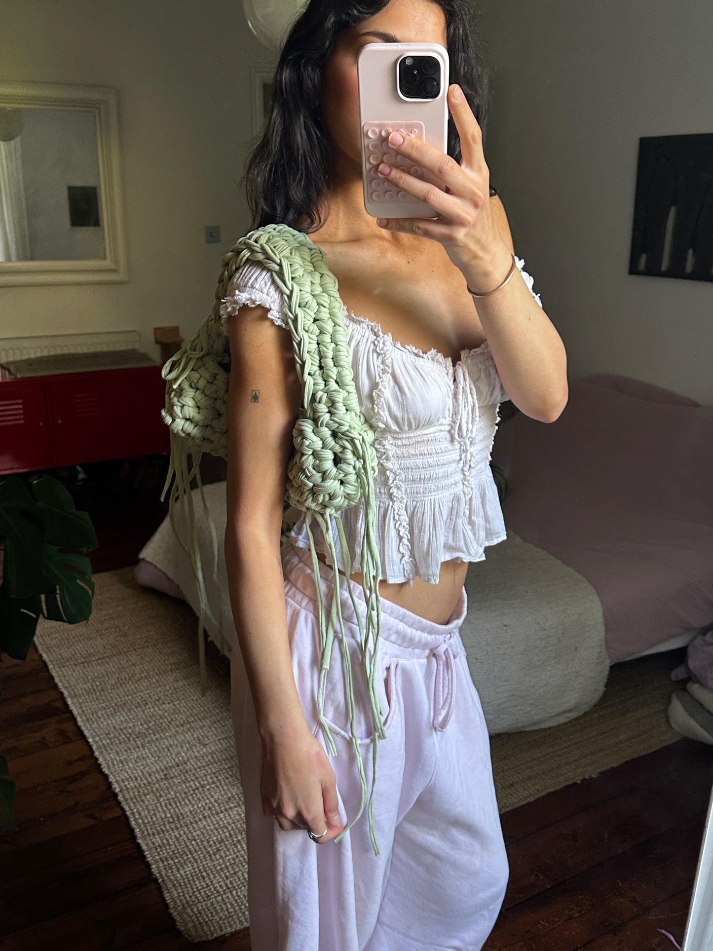Mint Fringe Shoulder