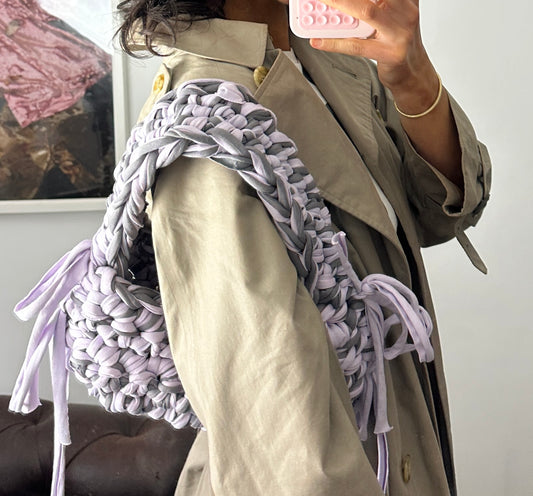 *A Lilac + Charcoal Fringe Bag