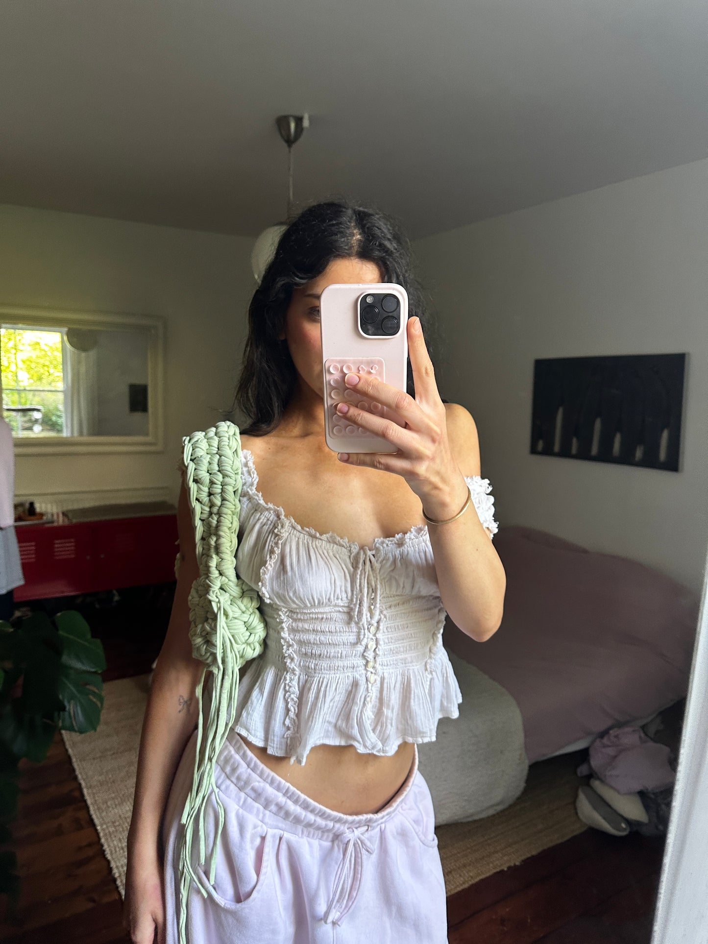 Mint Fringe Shoulder