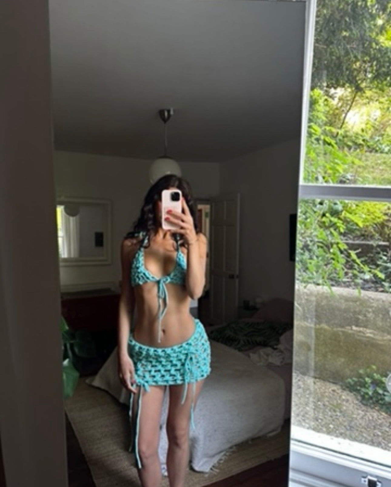 Aqua maxi fringe Co ord