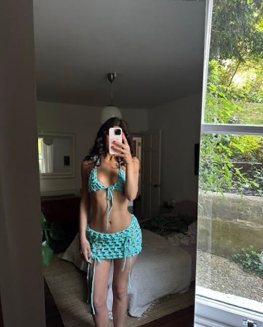 Aqua maxi fringe Co ord