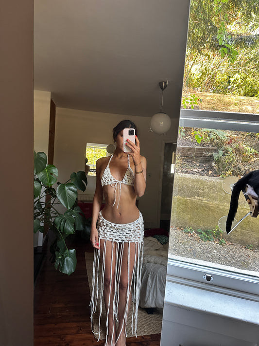 Cream Maxi Sarong Set