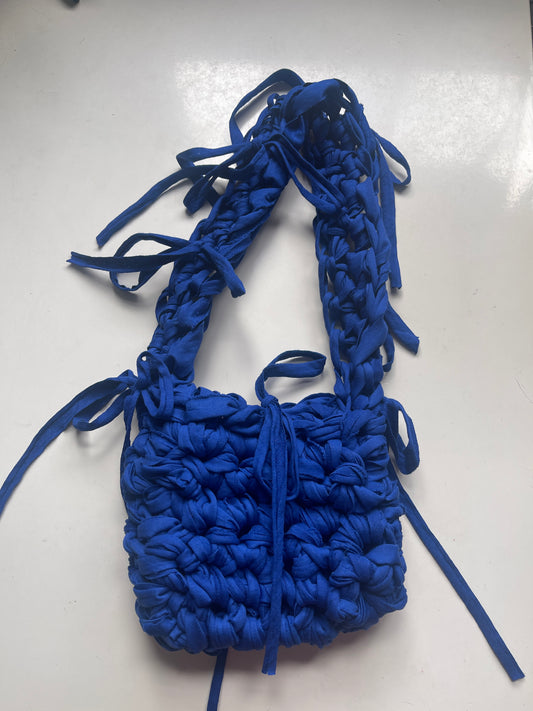 Cobalt Blue Ribbon Crossbody