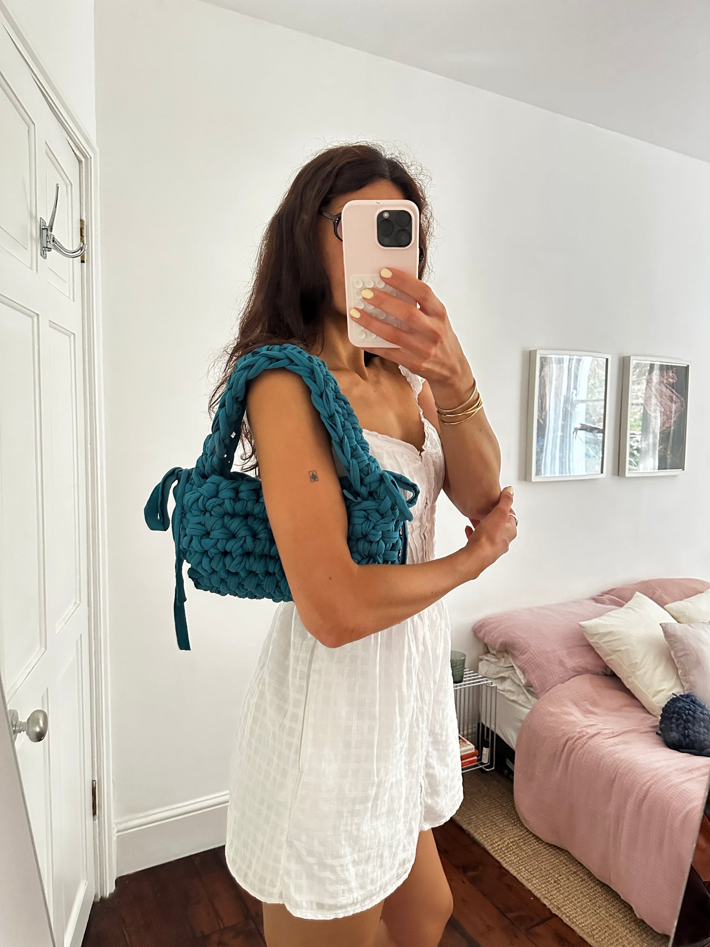 Teal Fringe Shoulder